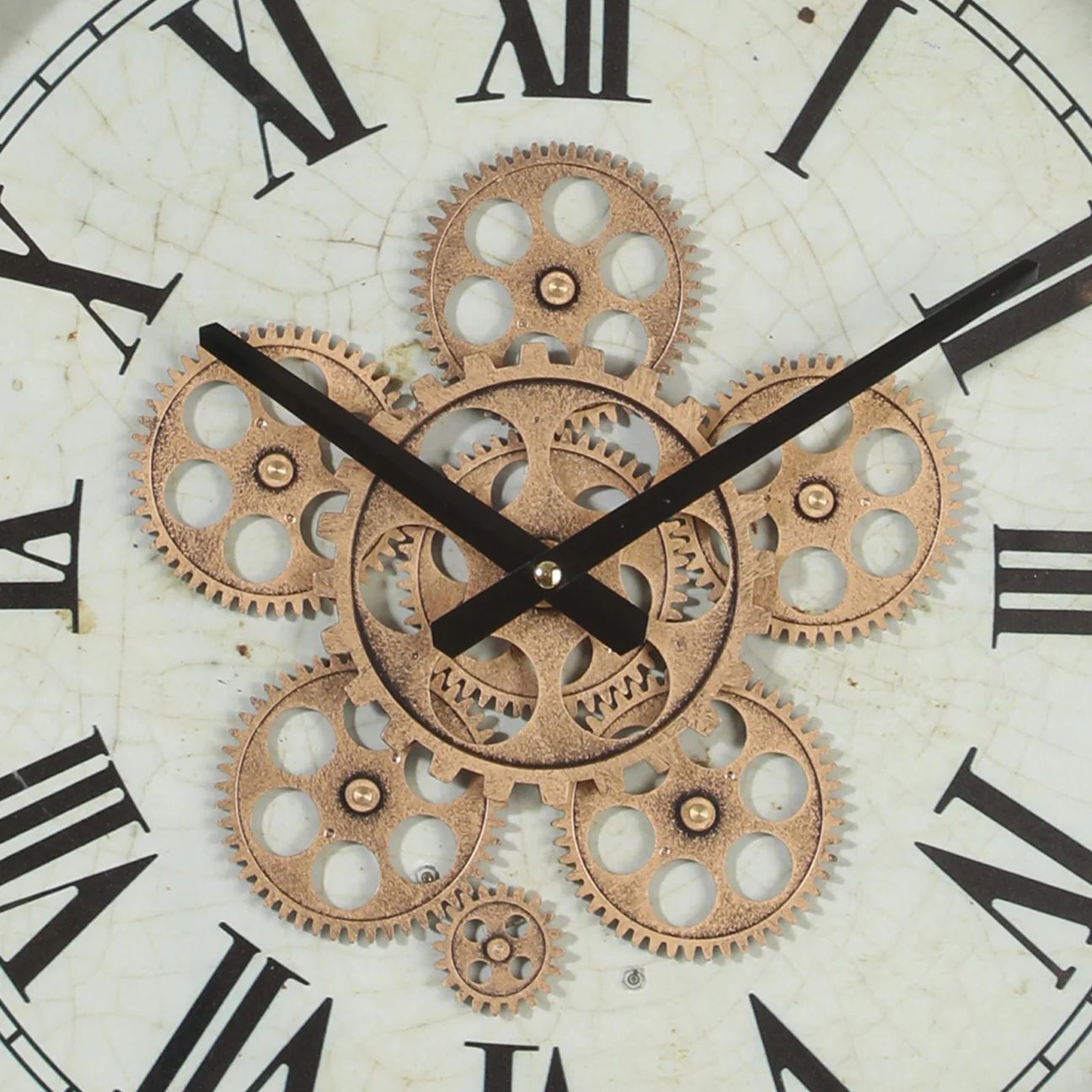 Temporal Trellis Luxury Wall Clock With Moving Gear Mechanism (Steel Body)