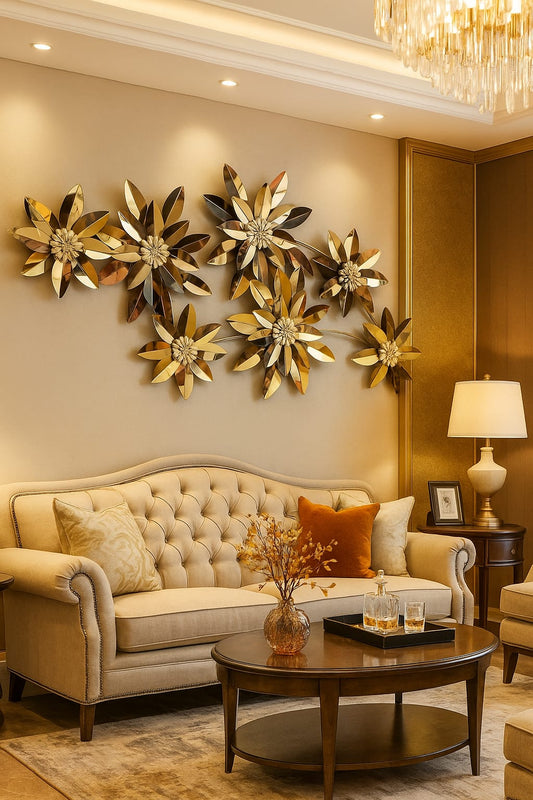 Premium Gold Metal Wall Art For Home [ Style 9 ]