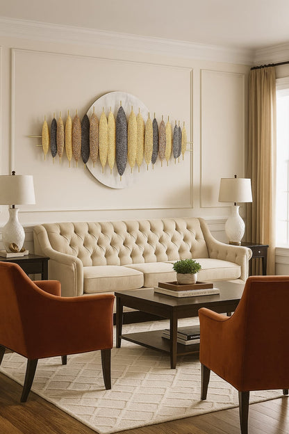 Premium Gold Metal Wall Art For Home [ Style 8 ]