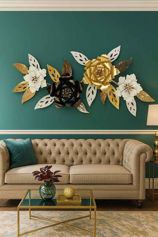 Floral PVD Metal Wall Art For Home [ Style 5 ]