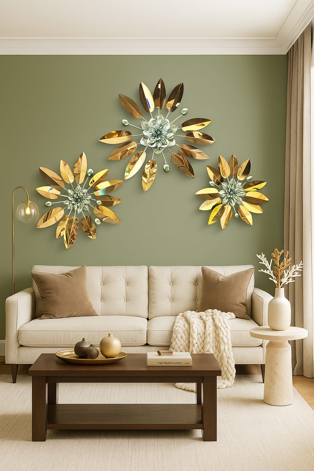 Fancy PVD Metal Wall Art For Home [ Style 3 ] [ Pack of 3 ]