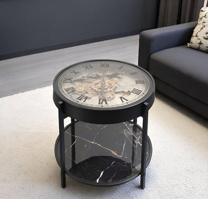 Gears of Time Luxury Designer Tea Table Wall Clock With Moving Gear Mechanism (Steel Body)