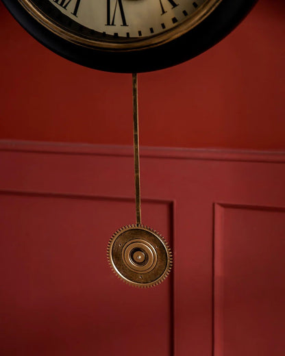 Black Metal Tripod Gear Standing Wall Clock With Shelf For Home Decor