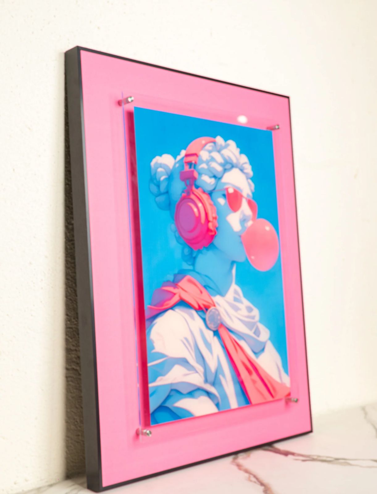 Urban Pop Art Frame -  Roman Bubblegum Women [ 24 x 32 Inch ]