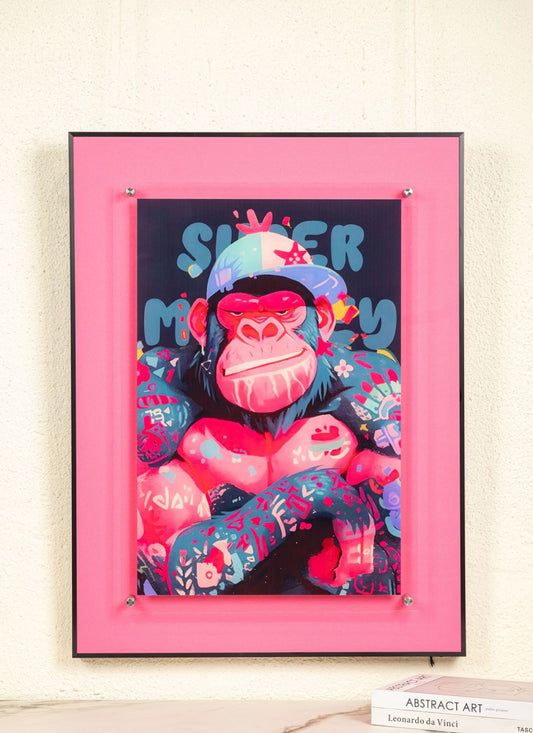 Urban Pop Art Frame -  Monkey with a Cap [ 24 x 32 Inch ]