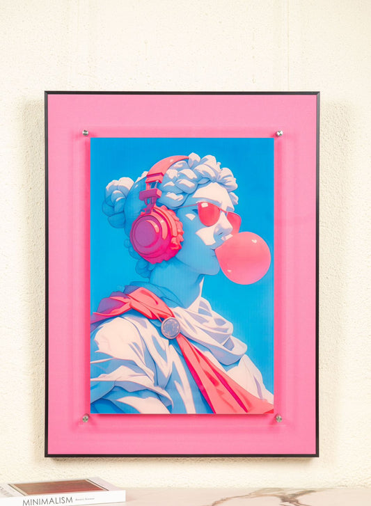 Urban Pop Art Frame -  Roman Bubblegum Women [ 24 x 32 Inch ]