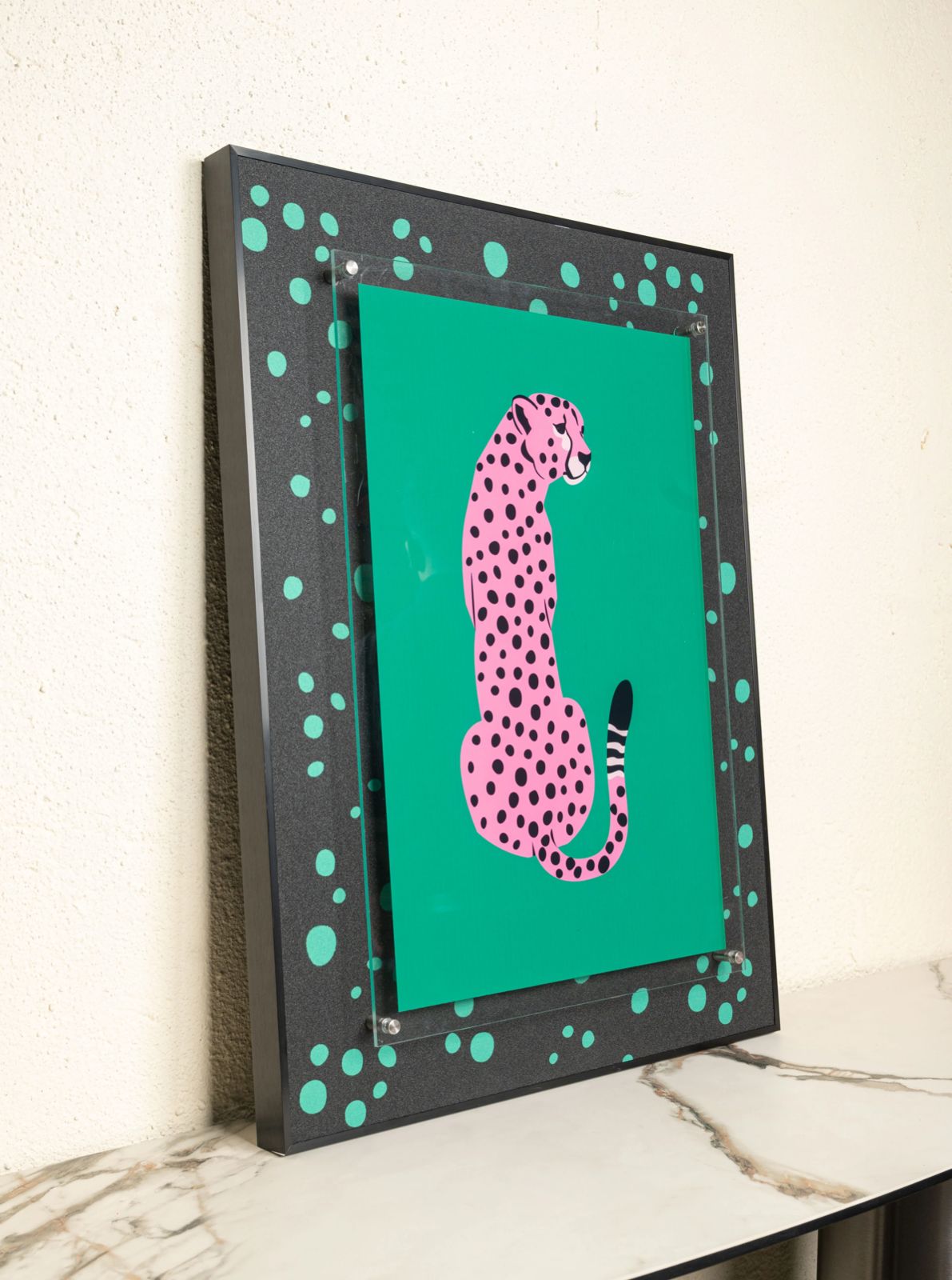 Urban Pop Art Frame - Pink Cheetah [ 24 x 32 Inch ]