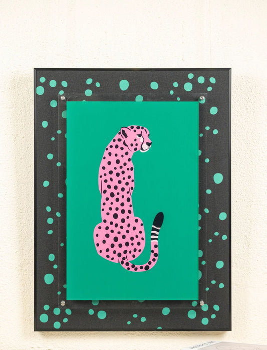 Urban Pop Art Frame - Pink Cheetah [ 24 x 32 Inch ]