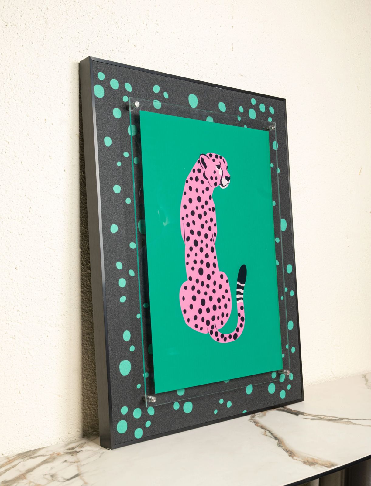 Urban Pop Art Frame - Pink Cheetah [ 24 x 32 Inch ]