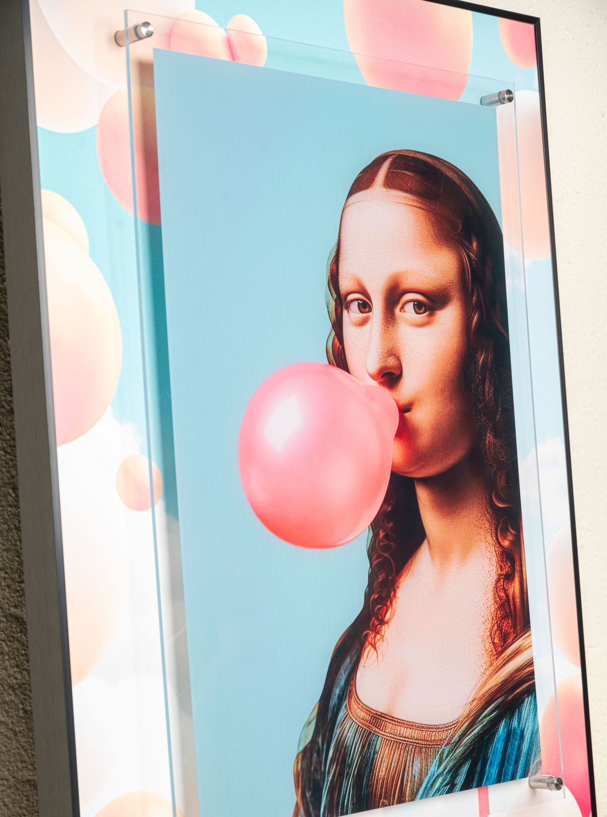Urban Pop Art Frame - Bubblegum Mona Lisa [ 24 x 32 Inch ]