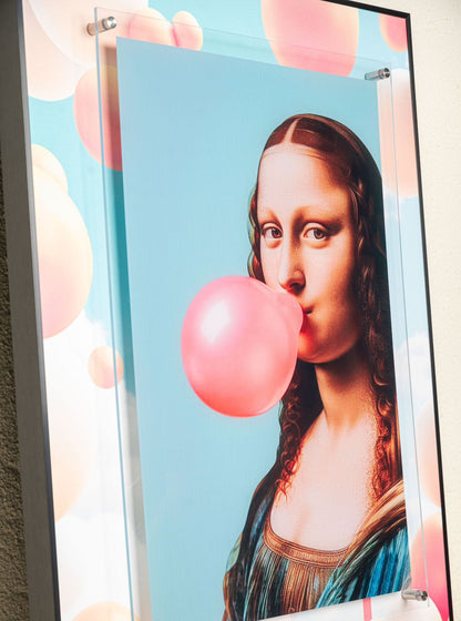 Urban Pop Art Frame - Bubblegum Mona Lisa [ 24 x 32 Inch ]