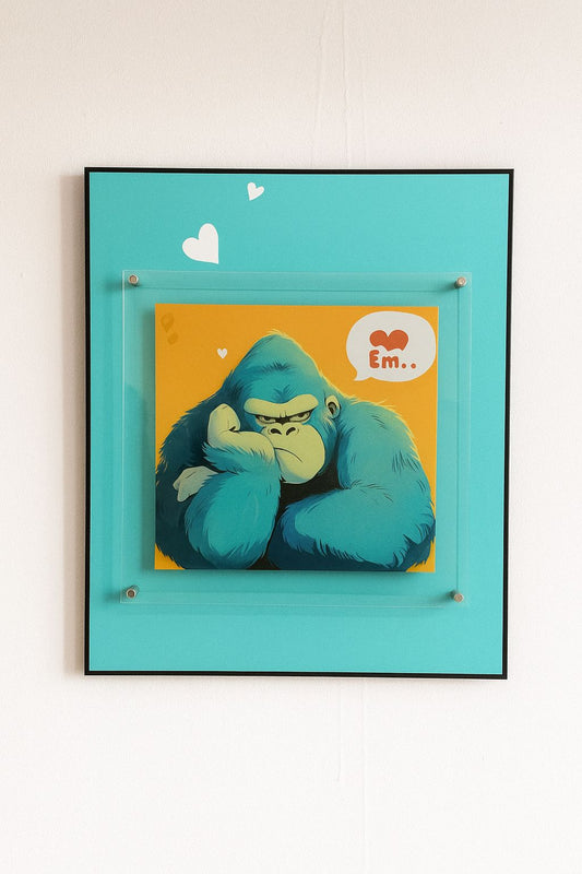 Urban Pop Art Frame - Neon Gorilla  [ 24 x 32 Inch ]