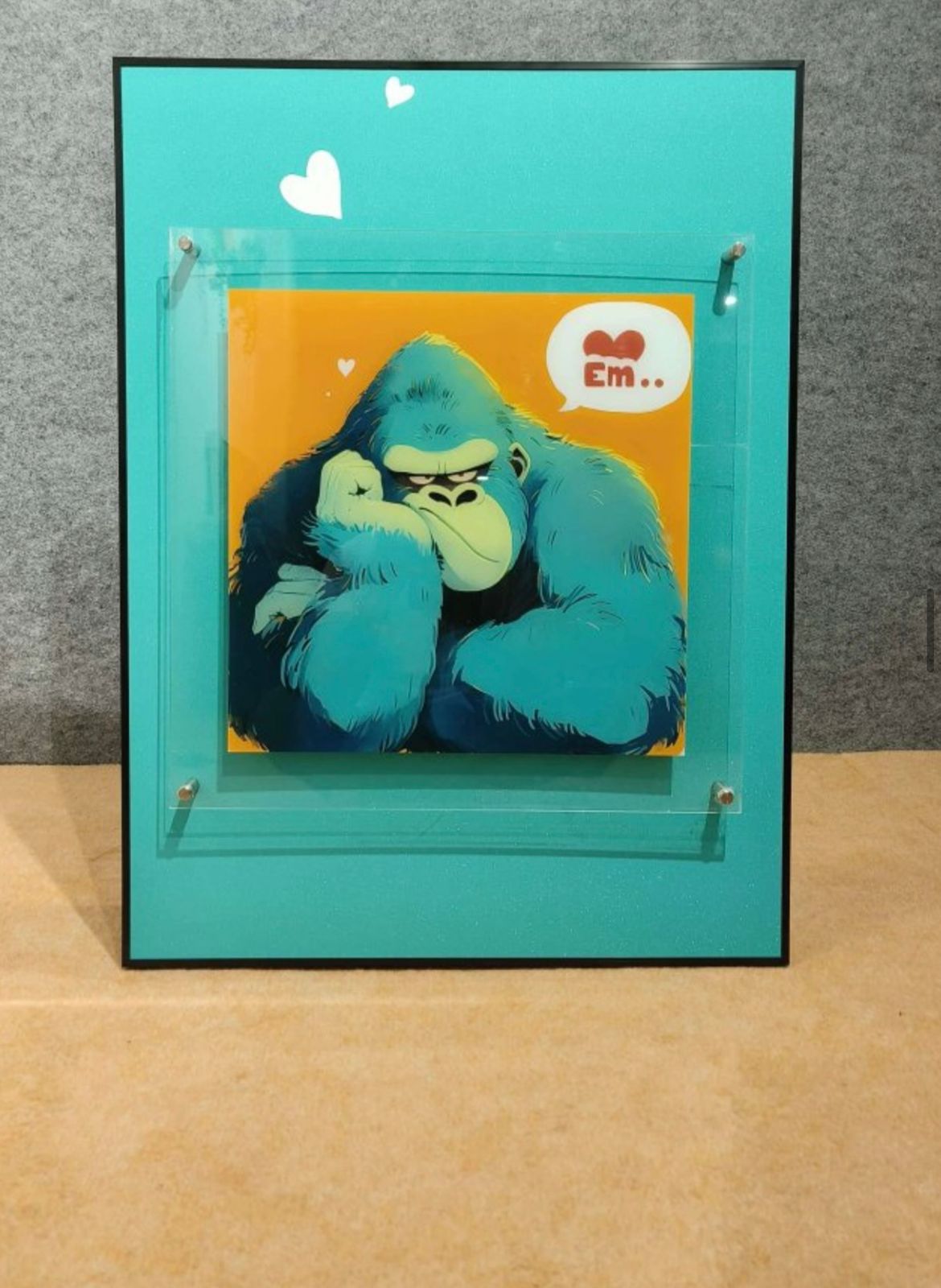 Urban Pop Art Frame - Neon Gorilla  [ 24 x 32 Inch ]
