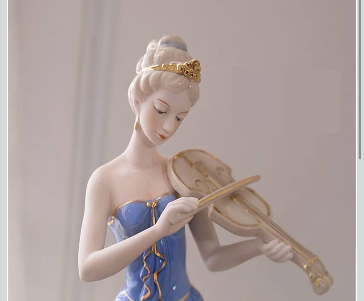 Victorian Lady Playing Guitar Showpiece