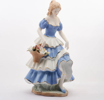Victorian Lady Walking Back Home Showpiece
