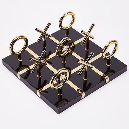 Black & Gold Tic Tac Toe Showpiece For Home Decor Style 1
