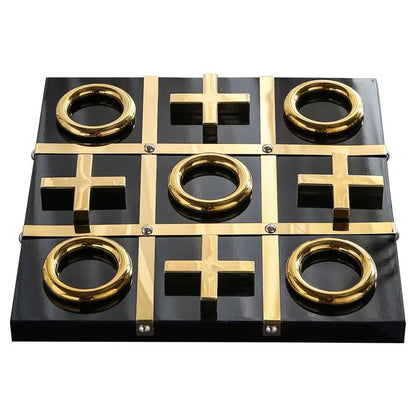 Black & Gold Tic Tac Toe Showpiece For Home Decor Style 2