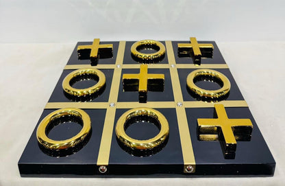 Black & Gold Tic Tac Toe Showpiece For Home Decor Style 2