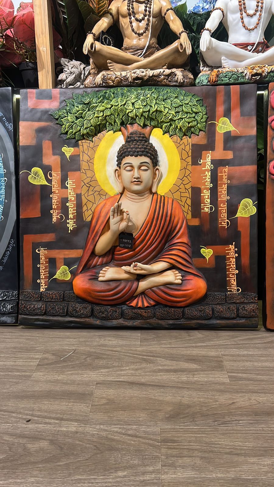 The Enlightened Siddhartha - Polystone 3D Buddha Mural - 2.5 x 2.5 Feet [ Style 1 ]