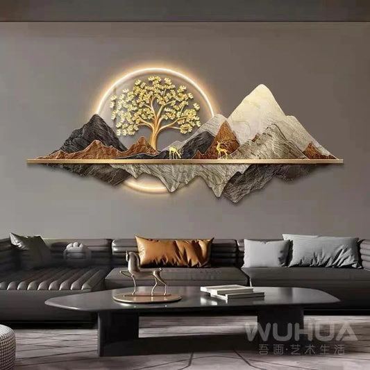 Modern Crystal Wall Art  For Wall Decor With LED Light