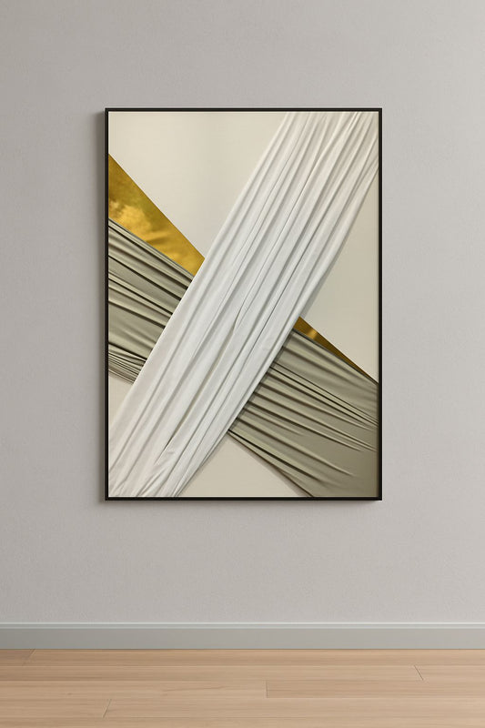 Golden Reflections 100% Handpainted Wall Painting