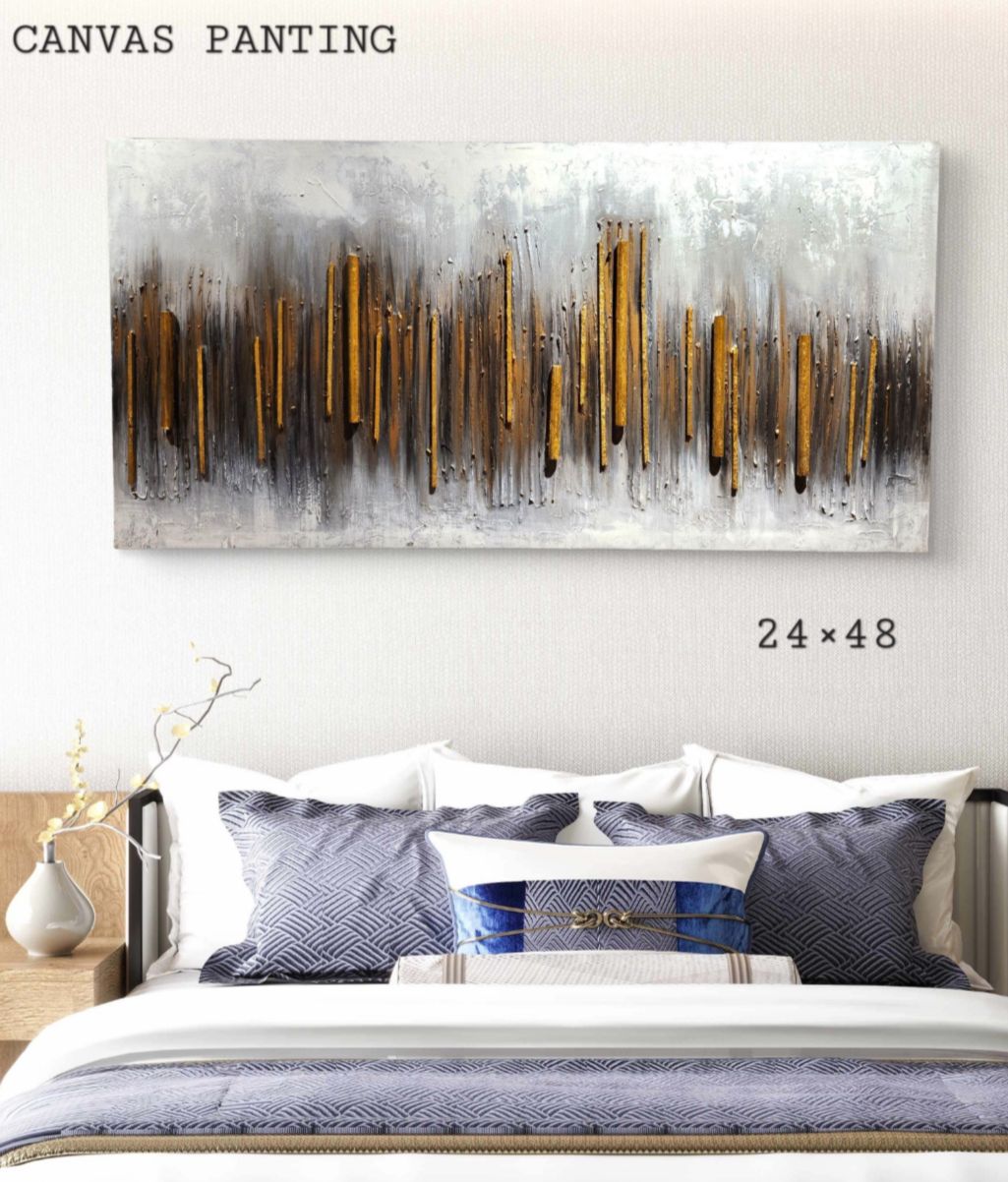 3D Starry Meadow Glow Canvas Painting for Home Décor [ 24 x 48 Inch ]