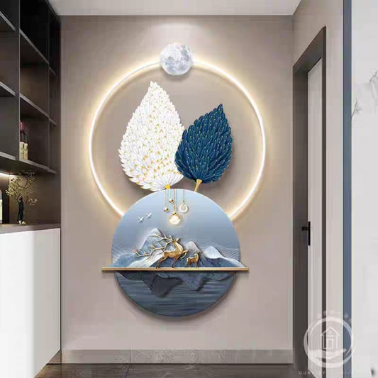Premium Crystal Wall Art  For Wall Decor With LED Light [ 28 x 40 Inches ] Style 5