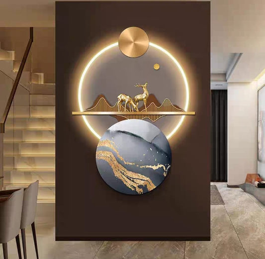 Premium Crystal Wall Art  For Wall Decor With LED Light [ 28 x 40 Inches ] Style 6