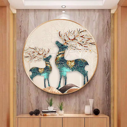 Deer Premium Crystal Glass Wall Painting [ 32 x 32 Inches ]