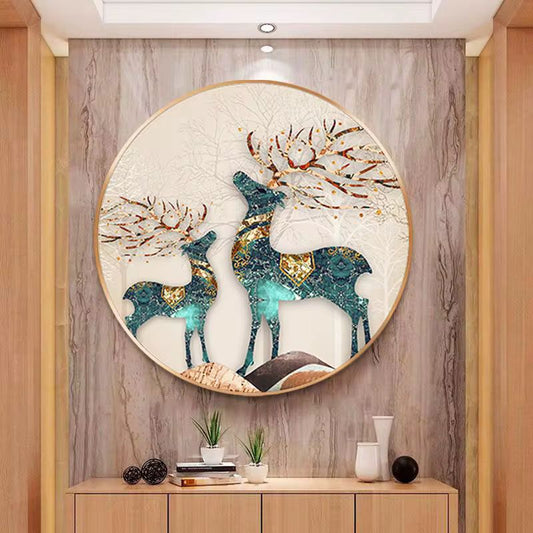 Deer Premium Crystal Glass Wall Painting [ 32 x 32 Inches ]