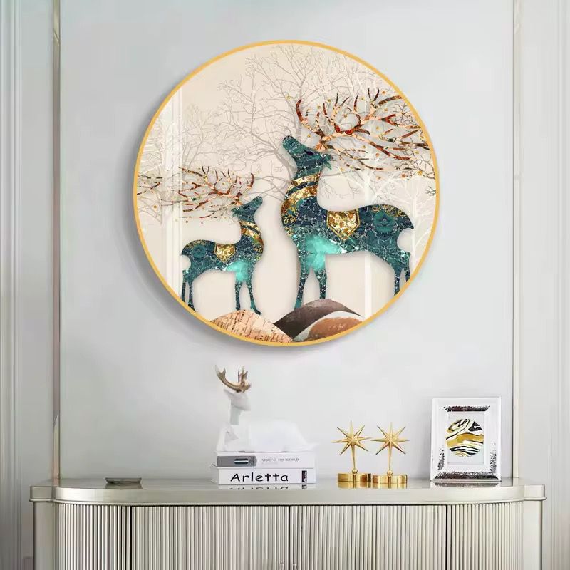 Deer Premium Crystal Glass Wall Painting [ 32 x 32 Inches ]