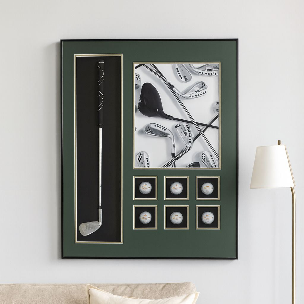 Golfer’s Gallery Pop Art Shadow box (Green) [ 2 x 3 Feet ]
