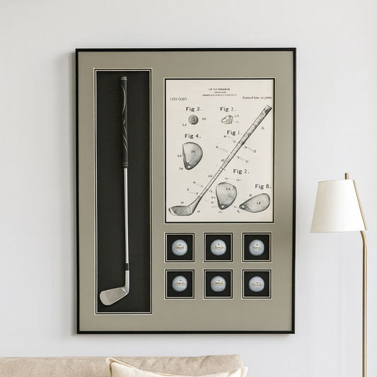 Golfer’s Gallery Pop Art Shadow box (Grey) [ 2 x 3 Feet ]
