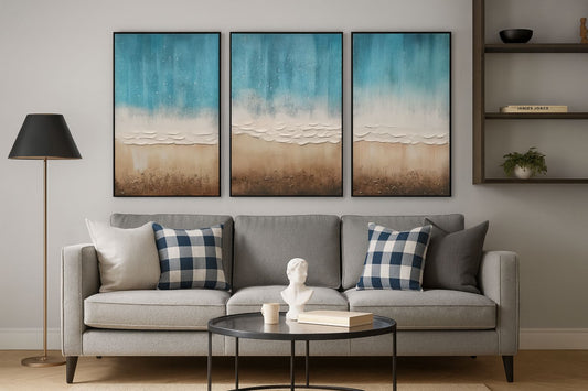 Abstract 100% Handmade Wall Painting [ Set of 3 ]