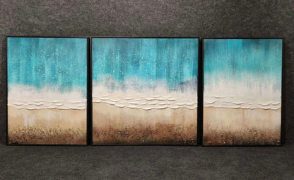 Abstract 100% Handmade Wall Painting [ Set of 3 ]