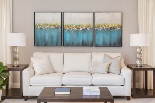 Serenade of Colours 100% Handpainted Wall Painting [ Set of 3 ]