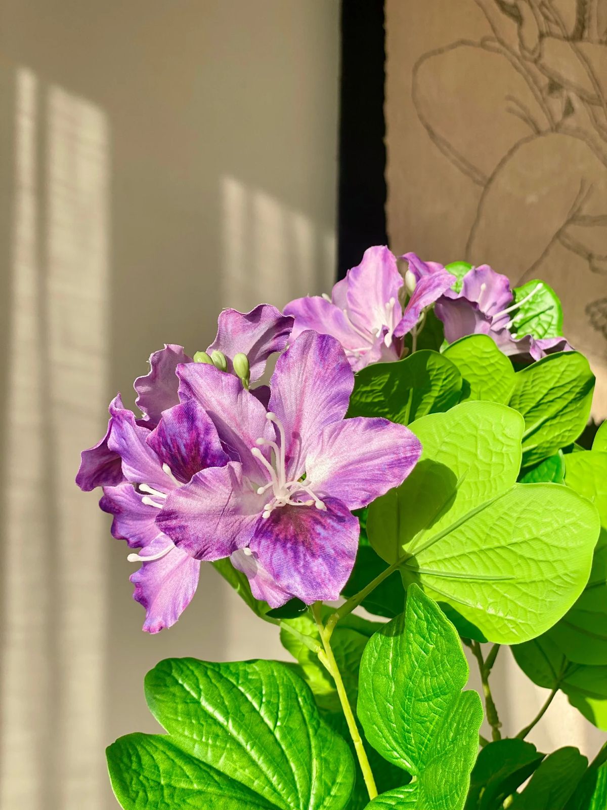Artificial Lilac Bauhinia Plant - 4 Feet