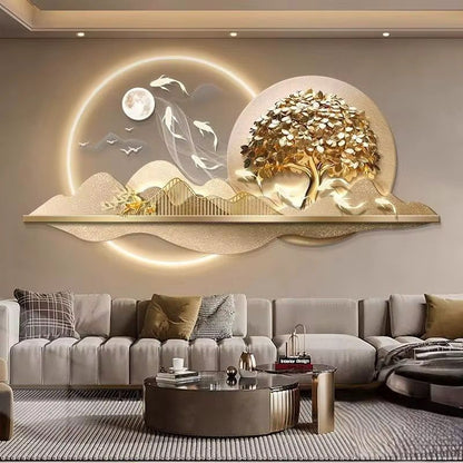 Modern Crystal Wall Decor With LED Light [ 64 x 24 Inches] [ STYLE 8 ]