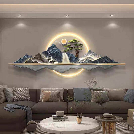 Modern Crystal Wall Decor With LED Light [ 64 x 24 Inches] [ STYLE 9 ]