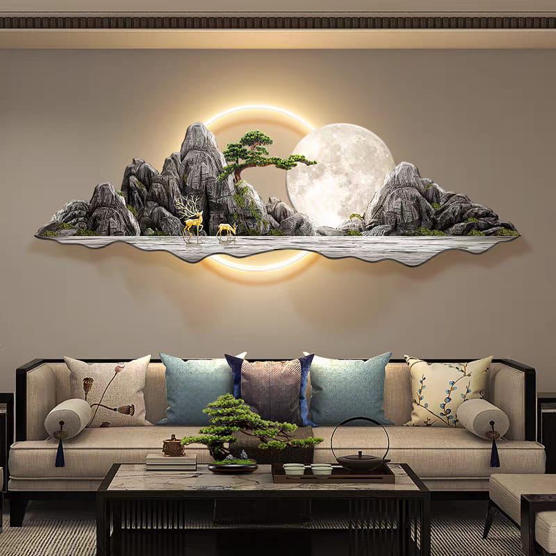 Modern Crystal Wall Decor With LED Light [ 64 x 24 Inches] [ STYLE 2 ]