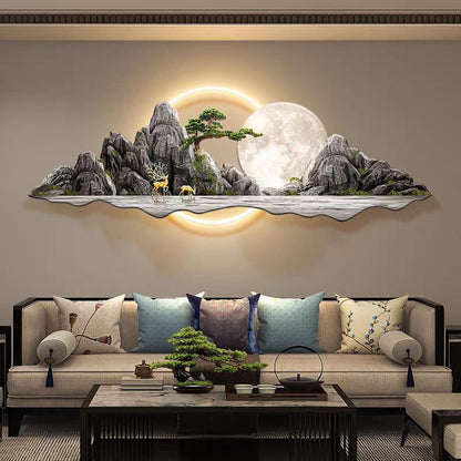 Modern Crystal Wall Decor With LED Light [ 64 x 24 Inches] [ STYLE 2 ]