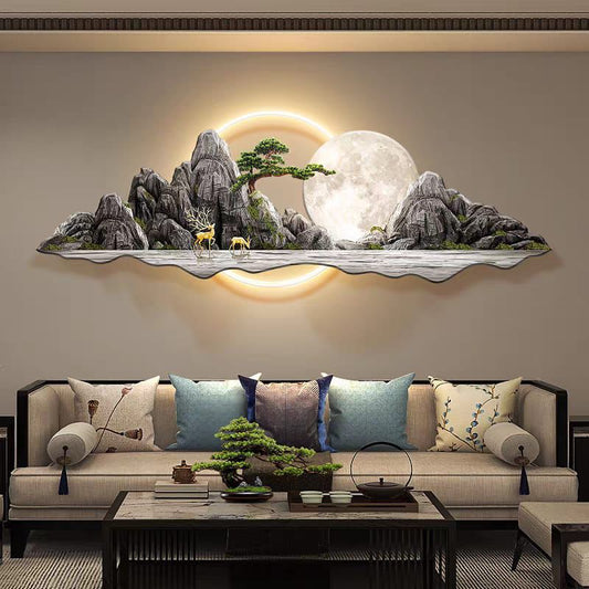 Modern Crystal Wall Decor With LED Light [ 64 x 24 Inches] [ STYLE 2 ]