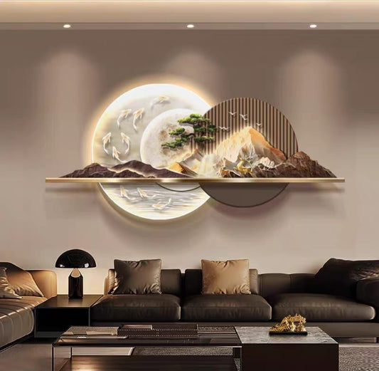 Modern Crystal Wall Decor With LED Light [ 64 x 24 Inches] [ STYLE 1 ]