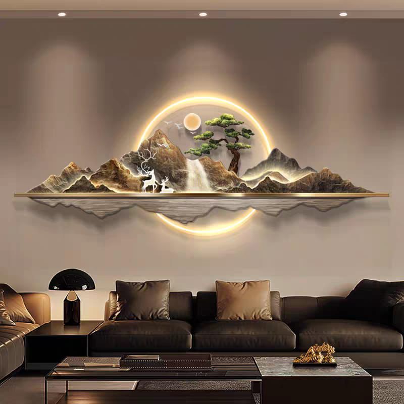 Modern Crystal Wall Decor With LED Light [ 64 x 24 Inches] [ STYLE 2 ]