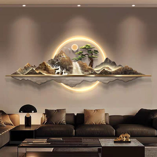 Modern Crystal Wall Decor With LED Light [ 64 x 24 Inches] [ STYLE 2 ]