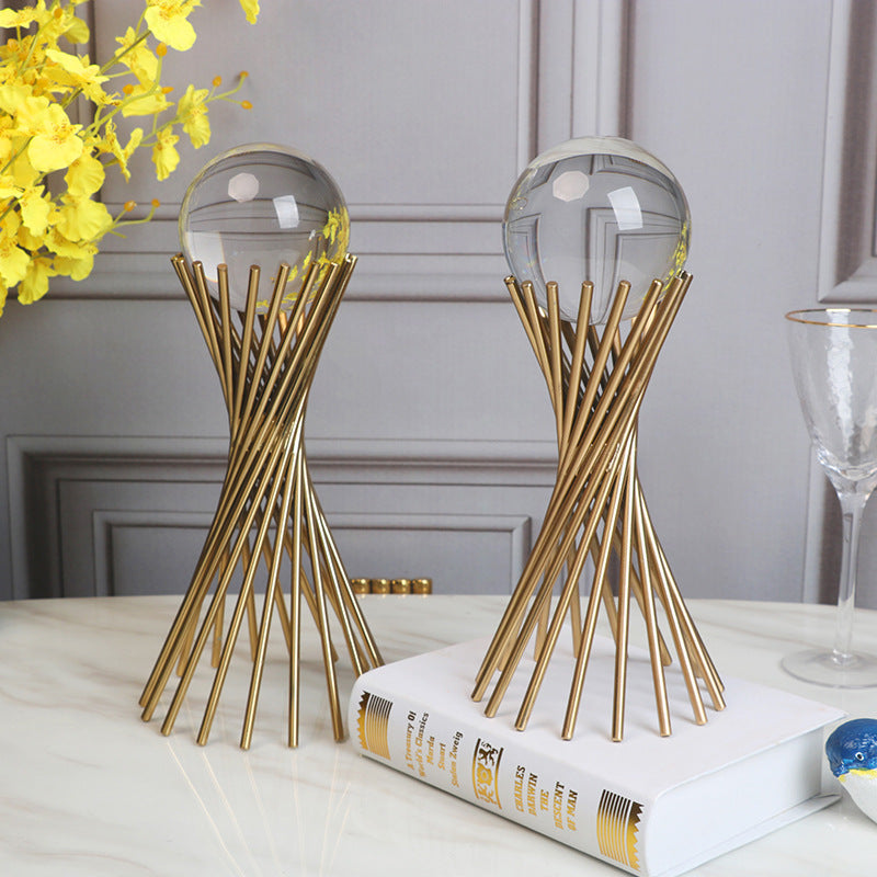 Metal Stand With Crystal Ball Showpiece