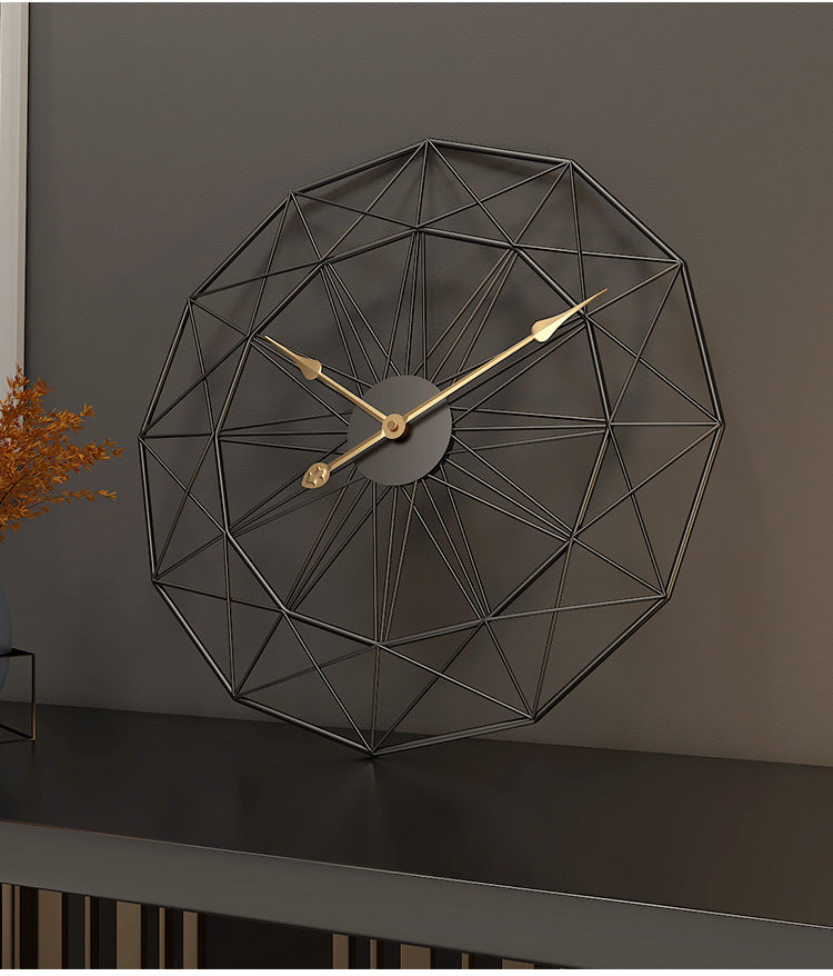Criss-Cross Circular Metal Wall Clock - 24 x 24 Inches
