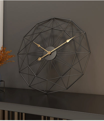Criss-Cross Circular Metal Wall Clock - 24 x 24 Inches