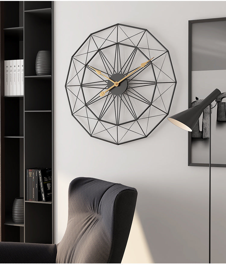 Criss-Cross Circular Metal Wall Clock - 24 x 24 Inches
