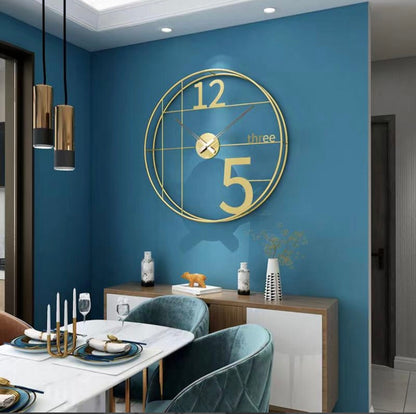 Gold Metal Double Frame Wall Clock - 24 Inch Diameter